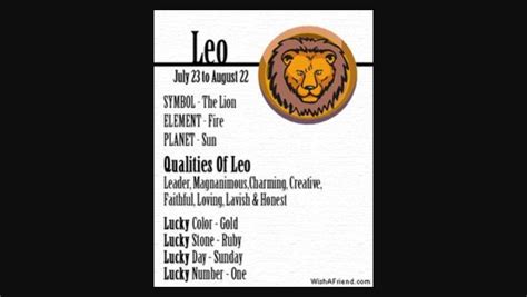 what are leo's lucky numbers|Leo Facts: Interesting Leo Facts, Lucky Number, Lucky Sign.